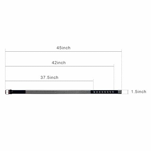 Studded Belt, Metal Punk Rock Rivet belt with Bright Pyramid Studded for Women Men - color: Black, size: Fit Pant 40-45 Inch