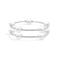 Elegance 11 designs 10mm Crystal White Pearl Blessing Bracelet - style: Style-silver 2pcs