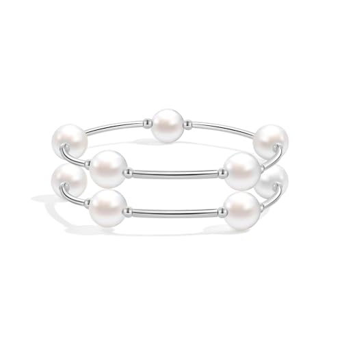 Elegance 11 designs 10mm Crystal White Pearl Blessing Bracelet - style: Style-silver 2pcs