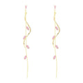 Crystal Drop Earrings,Zirconia Rhinestone Dangling Earrings for Women Prom Party Jewelry Gifts， Dangle Fashion Jewelry Crystal Earrings for Women - color: pink gold