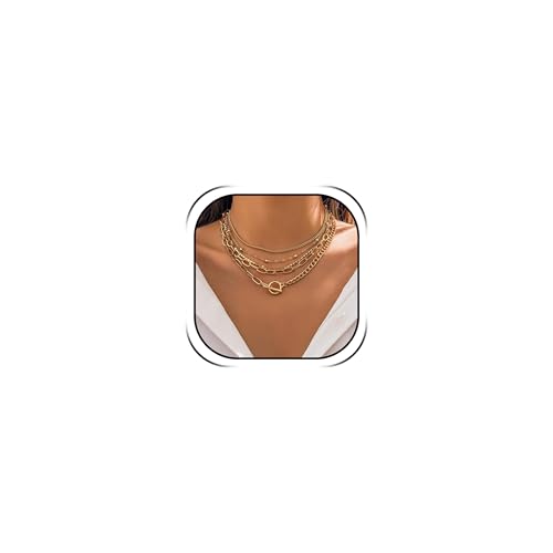 Gold Stack Necklace Chunky Necklaces for Women Trendy Coin Pendant Long Necklaces Western Jewelry for Women Cowgirl Cowboy Chic Country Outfit Boho Accessories Birthday Jewelry Gifts - color: F Gold Layered Necklaces Set