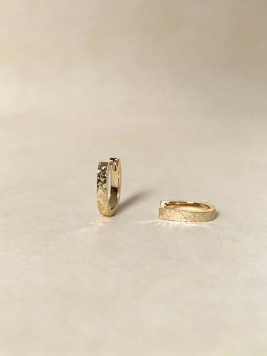 Small Hoop Earrings for Women Glitter Hoops Gold Plated with 925 Sterling Silver Post - style: Gold-oval