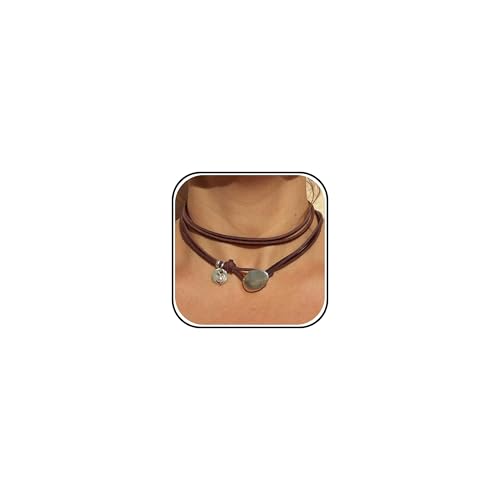 HUASAI Choker Necklace for Women Boho Necklaces Country Concert Outfits for Women Layered Western Choker Necklace Boho Cowgirl Jewelry Accessories Dress - color: A:Boho Choker Necklace
