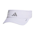 adidas Women's Superlite Visor – Lightweight Moisture-Wicking Running Tennis Hat - color: White/Silver Metallic/3