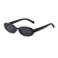 90s Sunglasses for Women Men Retro Small Oval Sunglasses - color: Black/Gray