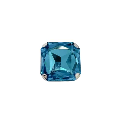 Square Large Rhinestone Exaggerated Statement Ring for Women Sparkling Thick Chunky Geometric Big Crystal Stone Finger Knuckle Band Rings Open Adjustable Wedding Brides Cocktail Prom Party Jewelry - color: Blue