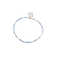 PINK TOWN Colorful Beaded Necklace Bohemian Rice Beads Choker Handmade Summer Beach Necklace for Women - color: Blue
