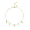 Gold Ankle Bracelets for Women 18K Gold Plated Waterproof Starfish Sea Shell Pearls CZ Diamond Dangle Anklets Trendy Summer Beach Foot Chain Jewelry Gift - style: Dolphin CZ Drop-Gold