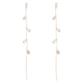 Temperament Long Zircon Tassel Earrings for Women Charm Jewelry Sparkling Crystal Leaves Twist Dangle Earrings for Friends - color: Gold-A