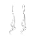 ALEXCRAFT Twisted Silver Dangle Earrings, Hypoallergenic Elegant Lightweight 14k Gold Plated Long Brushed Twisted Tassel Dangling Drop Leverback Earrings for Women Trendy Statement Jewelry in Box - color: Brushed_Silver