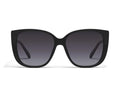 QUAY Ever After Oversized Sunglasses, Cat Eye Sunglasses With UV Protected Lenses, Designer Shades For Women - color: Matte Black/Smoke