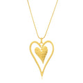 Long Heart Necklace for Women Gold Chain Pendant Y Necklace Set Statement Pendant Chic Jewelry With - color: Gold