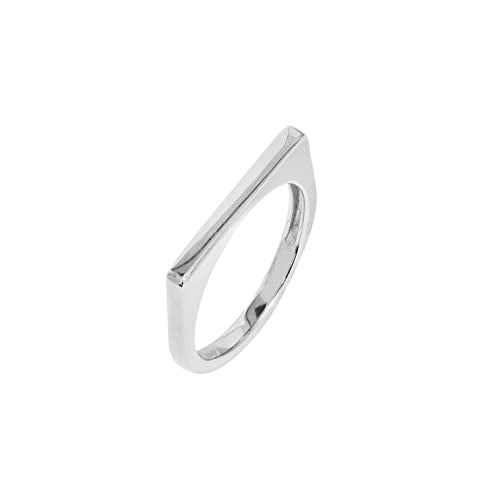 Amazon Essentials 14K Gold Plated Sterling Silver Bar Ring - color: Rhodium, size: 8