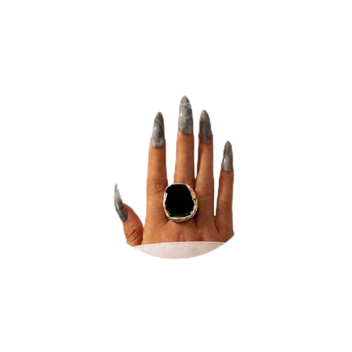 Vintage Statement Rings for Women,Chunky Gold Cocktail Rings,Big Black Enamel Drip Finger Ring,Fashion Geometric Punk Ring Gothic Jewelry Accessories Gifts - color: Gold