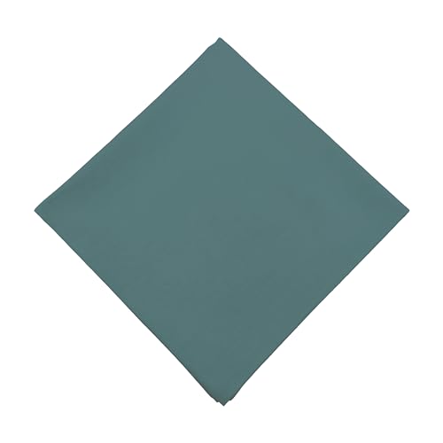 100% Cotton Bandana 27x27 Large Solid Head Scarf for Men Women Thick Opaque Reusable Wrapping Cloth Gift & Lunch - color: Teal Blue Single