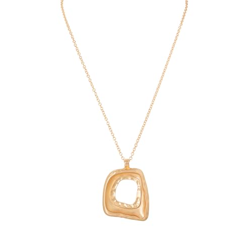 Open Teardrop Hollow Pendant Long Cord Necklace For Women Statement Minimalist Boho Chic Adjustable Two Colors Gold Color Silver Color - color: Gold C