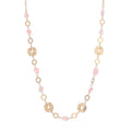 Long Gold Necklaces for Women Dainty Natural Stone Beaded Gold Necklace Mothers Day Gifts Boho Gold Costume Jewelry for Women - color: Pink Crystal