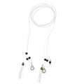 Women's Waist Belts Woven Tassels Chain Belt Skinny Rope Belt for Skirt Dress Boho Style - color: White