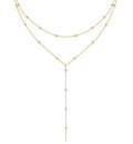 iF YOU Lariat Gold Long Necklaces for Women Trendy, Dainty 14K Gold Plated Drop Chain Necklace, Layered Rosary Beaded Y Necklaces Summer Beach Jewelry Gifts - color: Long beaded necklace-GLD