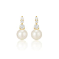 Pearl Earrings for Women, Dainty Wedding Bridal Earrings 14k Gold Plated CZ Pearl Drop Earrings for Women Trendy Hypoallergenic Unique Gold Drop Earrings Fashion Prom Jewelry - color: Gold-G