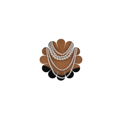 Layered Pearl Necklaces for Women Big Pearl Long Chain Necklace Dainty Faux Pearl Necklaces Statement Sweater Strand Chain Jewelry - style: 5Layer