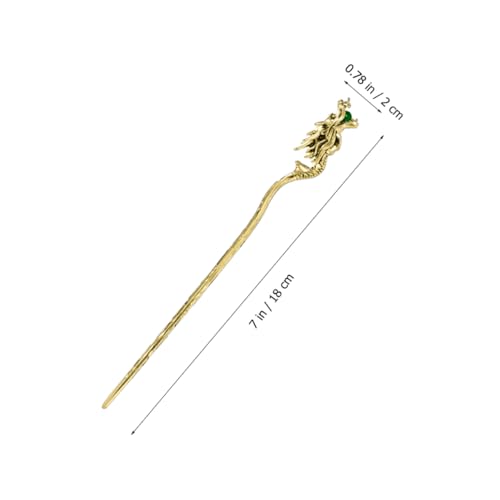 Dragon Hair Stick Chinese Hair Chopstick Vintage Bun Holder Lightweight Metal Styling Tool for Women Hanfu and Daily Updos - color: Golden