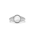 Pura Vida Mother of Pearl Signet Ring - Brass Band - color: Silver