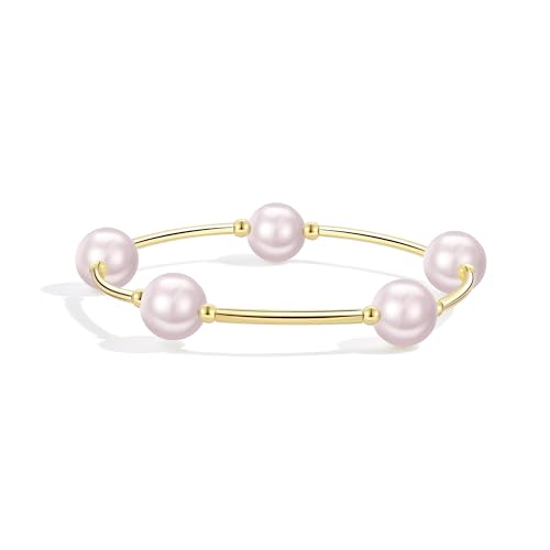 Elegance 11 designs 10mm Crystal White Pearl Blessing Bracelet - style: Style-Pink
