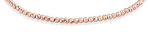 Miabella 925 Sterling Silver or 18K Gold Plated Diamond-Cut Adjustable Bolo 2.5mm Bead Ball Bracelet for Women, Made in Italy - color: rose-gold-plated-silver