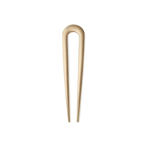 The Hair Edit Sleek Chignon French Pin, Elegant Gold Metal Hair Accessory for Buns, French Twists & Updos, Lightweight Pin for Effortless Everyday Style, Hair Pin for All Hair Types, Easy to Use - color: Soft Gold