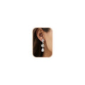 Pearl Earrings - 14K Gold/White Gold/Rose Gold Plated Cubic Zirconia CZ Diaomond Accented Pearl Drop Dangle Earrings for Women Wedding Bridal Prom - color: Silver Teardrop Design