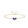 Turandoss Gifts for Women Her Daughter - 6 7 8 9 10 11 12 13 14 15 16 Year Old Girls Birthday Gifts, 14K Dainty Gold Plated Created Birthstone Bracelets for Women Girls Teens Jewelry Gifts - color: 02-06-Feb-Jun-Birthstone