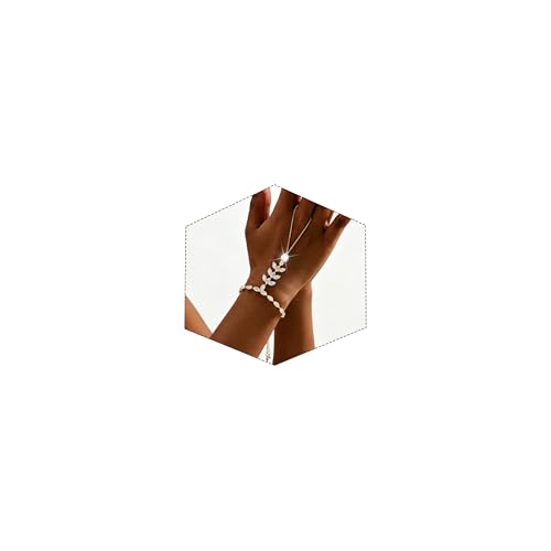 Adjustable Hand Chain Bracelet Women, 16K Gold Plated Finger Bracelet, Secure Ball Clasp Elegant Slave Hand Jewelry, Y2K Aesthetic Accessories for Summer Festival Prom Beach Vacation Daily Wear - color: style16-16K gold-plated