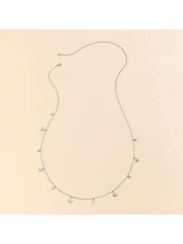 MODRSA Silver Gold Belt Chain Belt for Women Fashion Plus Size Pearl Waist Chains Metal Layered Gold Belts Chains no Tarnish Trendy Pirate Belly Belts for Women Dress Sun Moon Star Waist Jewelry - color: D5- Flower - white gold