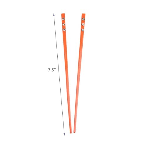 Set of 2 Hair Sticks with 3 Diamonds Chopsticks - Orange - color: Orange