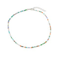 PINK TOWN Colorful Beaded Necklace Bohemian Rice Beads Choker Handmade Summer Beach Necklace for Women - color: Yellow