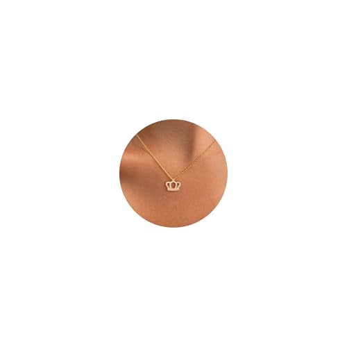LLWOM Gold Necklace for Women-14k Gold Plated Infinity Necklace Star Of David Necklace Evil Eye Cross Pendants Heart Dainty Gold Necklace For Women - color: Gold, style: Crown Necklace