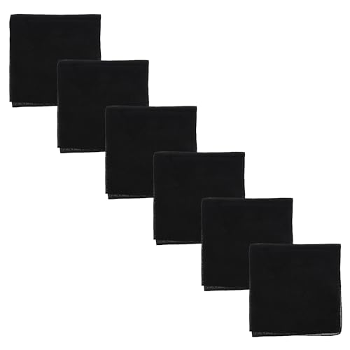 Motique Accessories Solid Color Bandana - Set of 6 Bandannas - color: Black