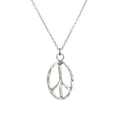 Peace sign earrings peace symbol charm earrings silver or bronze hippie necklace - color: silver necklace