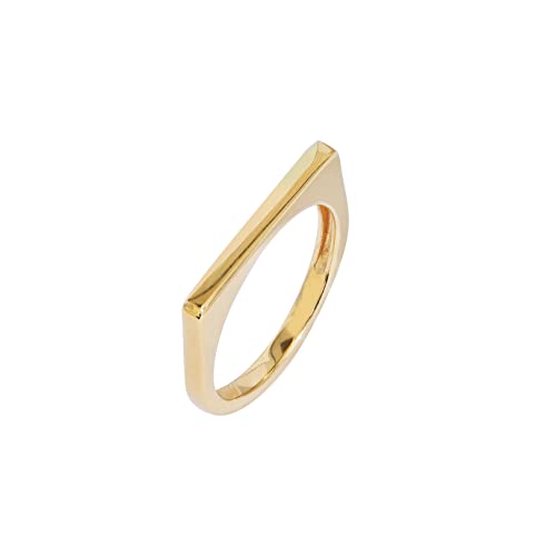 Amazon Essentials 14K Gold Plated Sterling Silver Bar Ring - color: Yellow Gold, size: 6