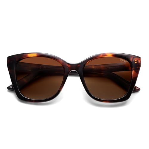 SOJOS Vintage Oversized Cateye Sunglasses Womens UV400 Large Designer Shades Lentes De Sol Para Mujer SJ2634 - color: Yellow Tortoise/Brown Lens