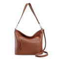 befen Genuine Leather Crossbody Hobo Purse for Women Soft Lightweight Leather Handbags with 2 Removable Straps - color: M-cognac Brown