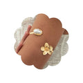 Arm Cuff for Women Gold Upper Arm Bracelet Minimalist Adjustable Cuffs Bangle Punk Dress Jewelry - style: Flower A