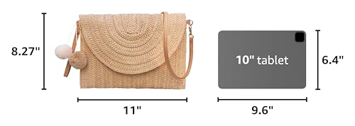 Dailyacc Straw Shoulder Bag For Women Woven Purse Beach Envelope Clutch Straws Wallet | Straw - color: A - Khaki