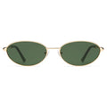 Appassal Retro Oval Sunglasses for Women Mens with Spring Hinge Sunnies AP3696 - color: C2 Gold / Green