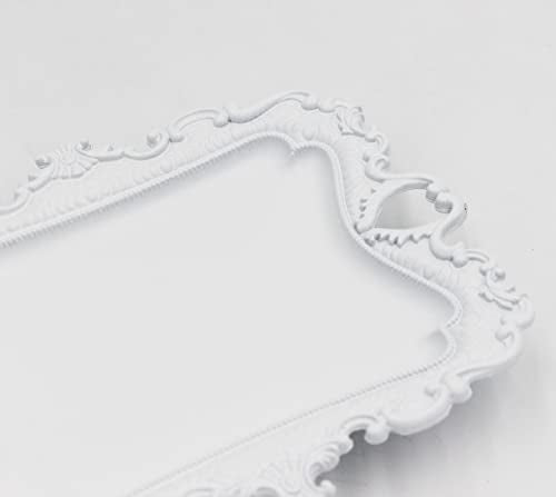 (2 Pack) Vintage Small White Ring Dish, Birthday & Wedding Gifts for Women，Wedding Ring Tray - White - color: White (2 Pack)