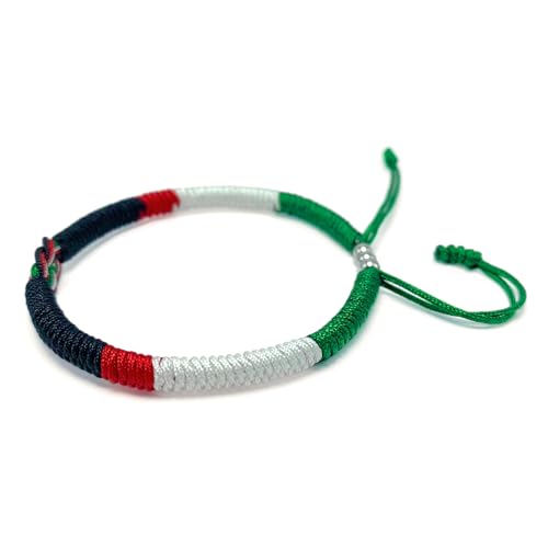 LAMIBEE Infinity Country Pride, Country Flag Code Bracelet, Protection and Lucky Sufer String Bracelet, Tibetan Wrist Wrap Bracelet, Boho Style Rope Bracelet for Women, Men, String Thread Bracelets - style: Palestine