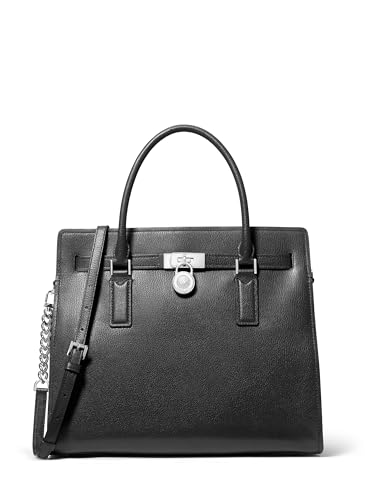 Michael Kors Women's Hamilton Satchel - color: Silver-tone Hardware/Urbino Leather/Black