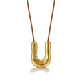 Frodete Statement Necklace for Women Chunky Gold Necklaces Long Pendant Necklace Boho Necklaces Gold Pendant Jewelry Cowboy Chic Style Cowgirl Outfit - color: Z4:Gold U Necklace