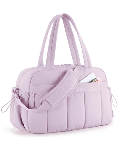 BAGSMART Gym Bag for Women, Duffle Bag for Travel with Wet Pocket, Lightweight Carry on Weekender Duffel, Water Resistant - color: Lavender, size: Medium